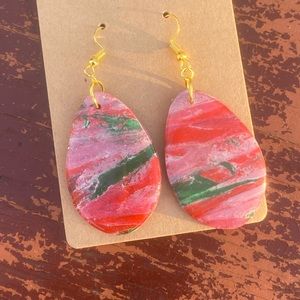 Marbled polymer clay earrings